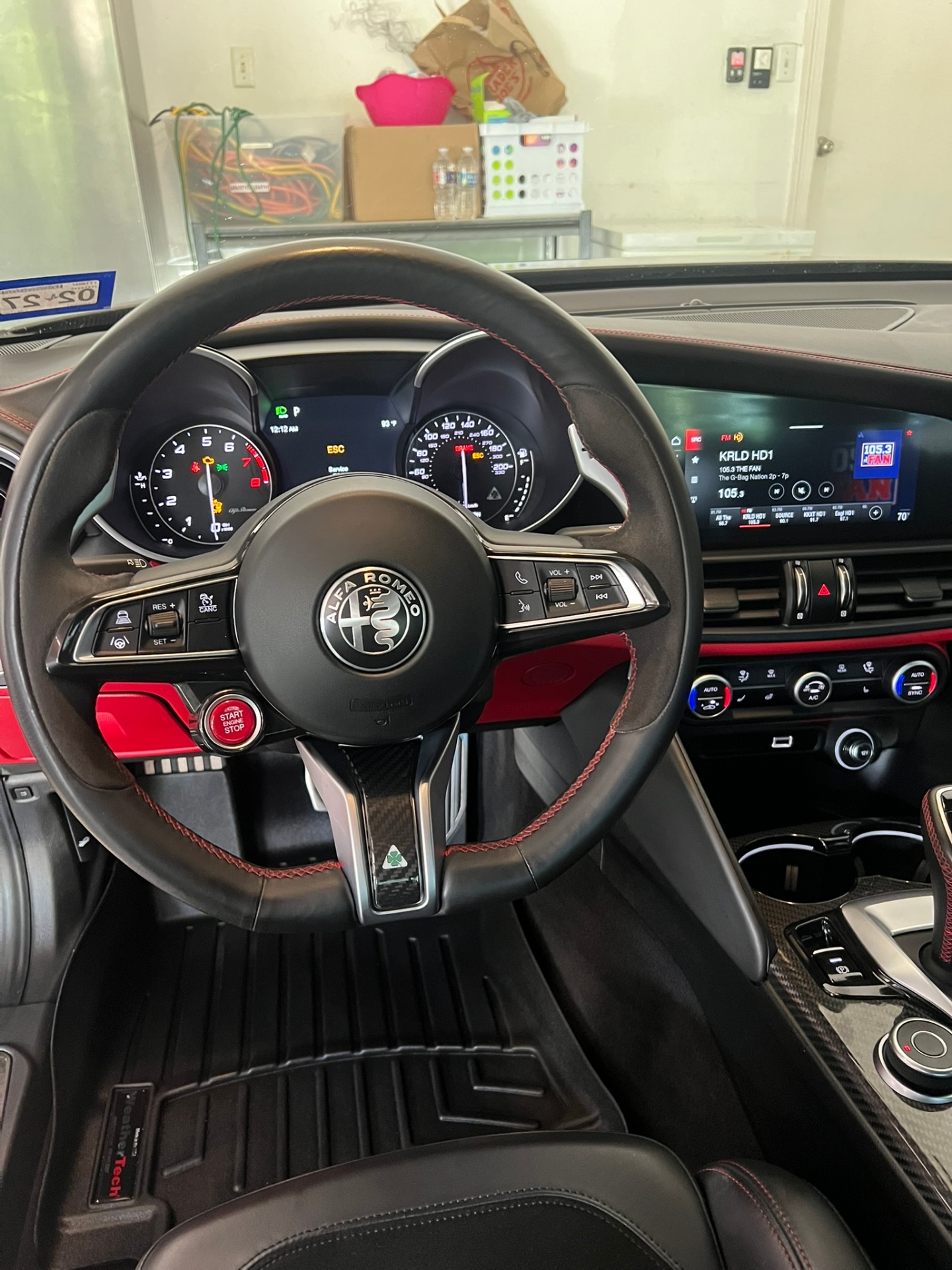 Detailed Alfa Romeo cockpit and dashboard
